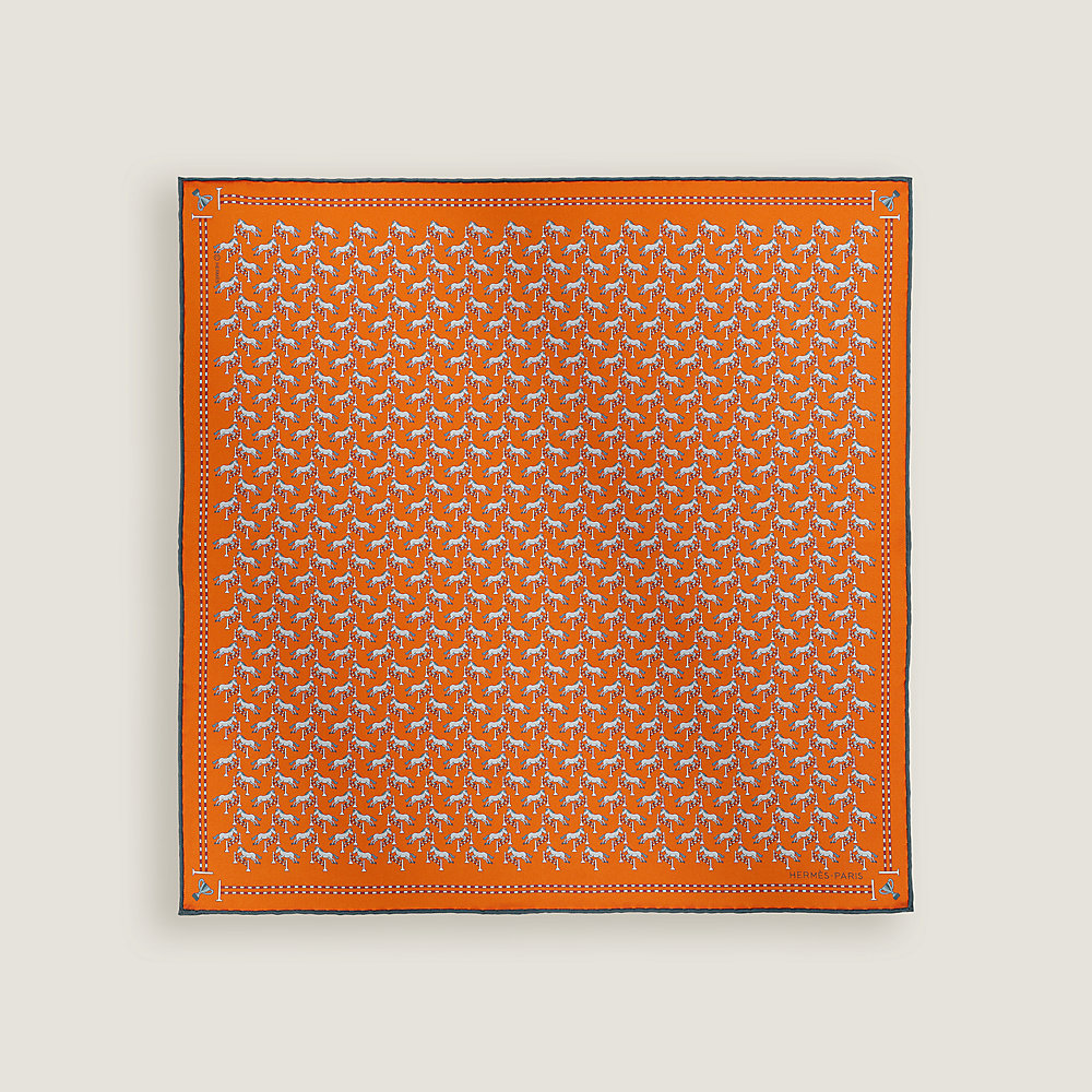 Free Jump pocket square 45 - Brown | Hermès USA